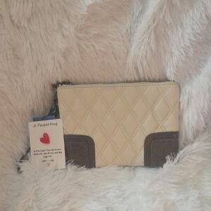 Elegant Cream and Brown Quilted Women's Bag